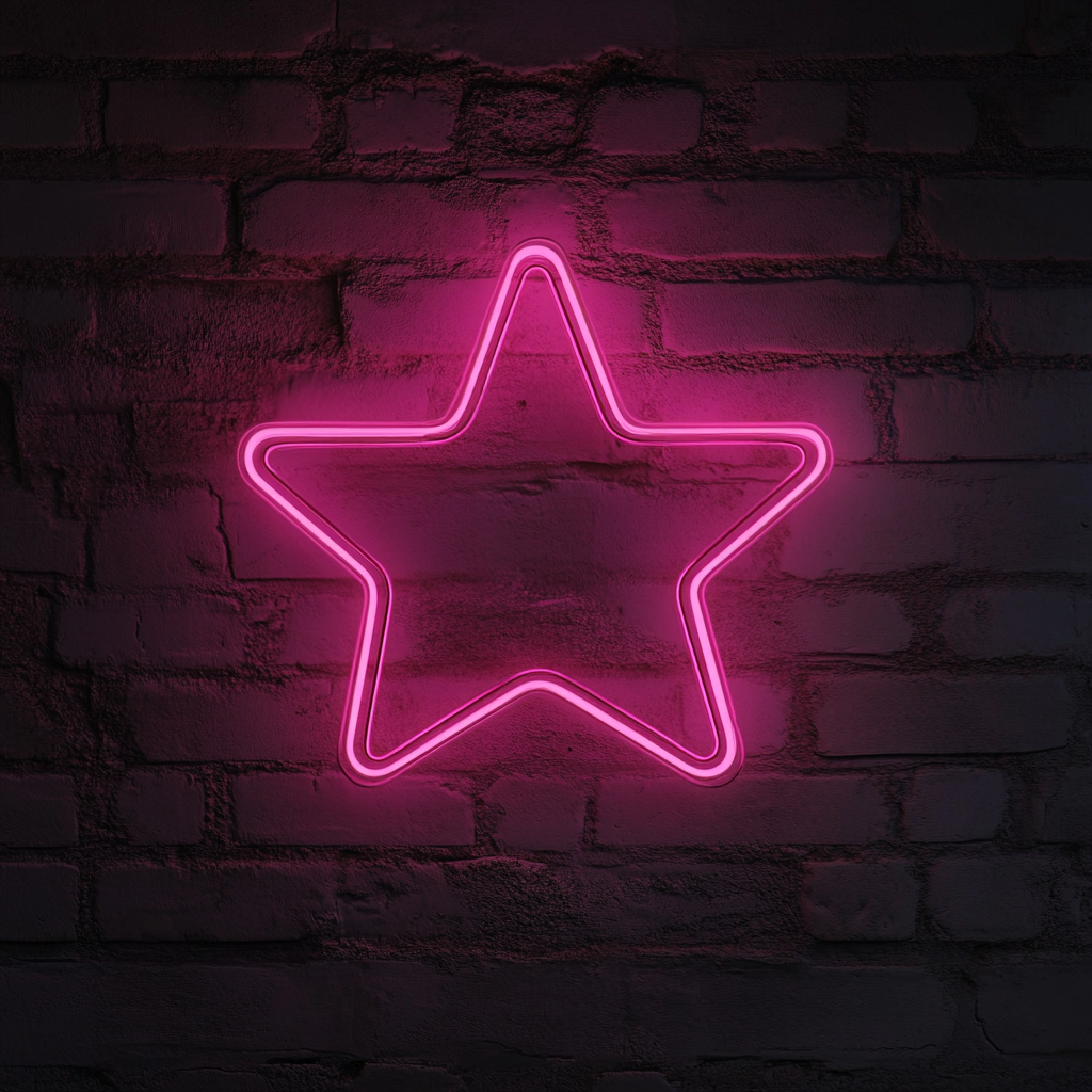 Falling Star - Pink Neon Sign, 24 Inches