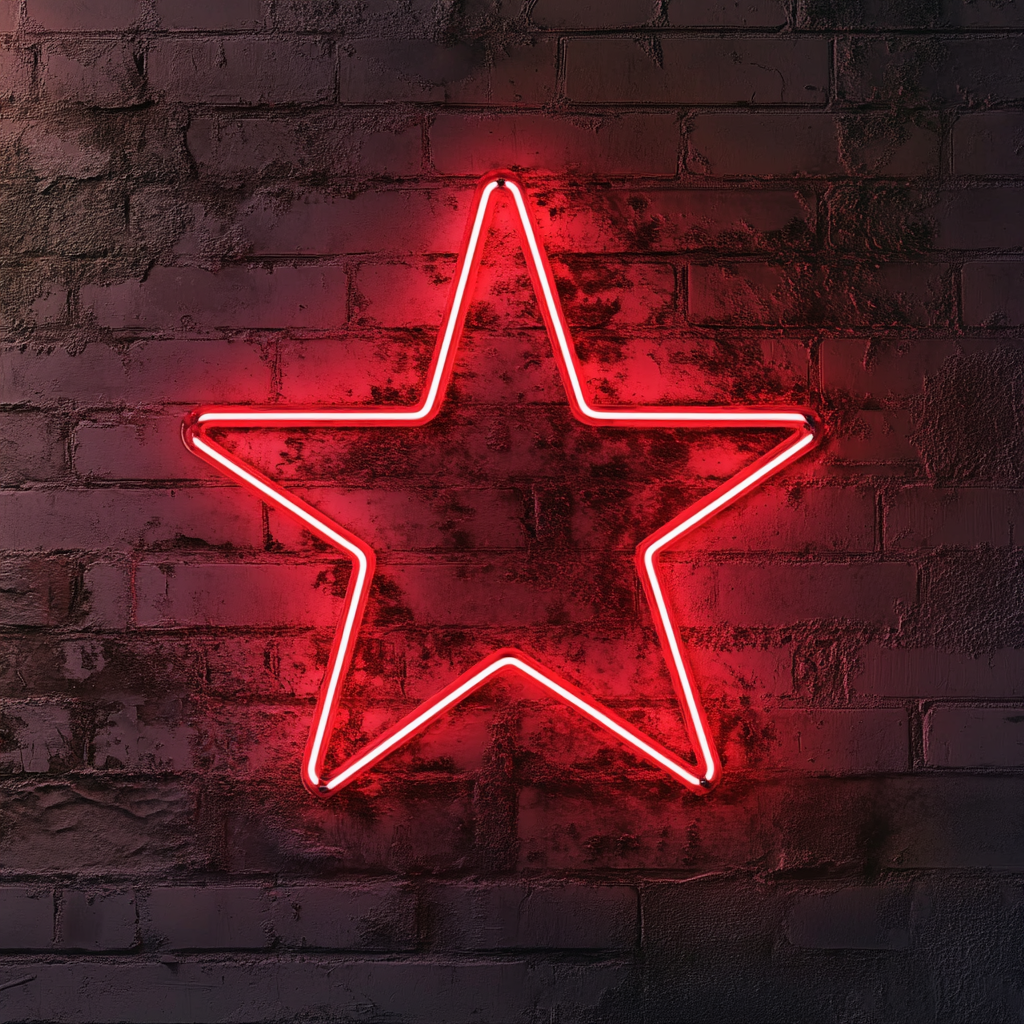 Falling Star - Red Neon Sign, 18 Inches