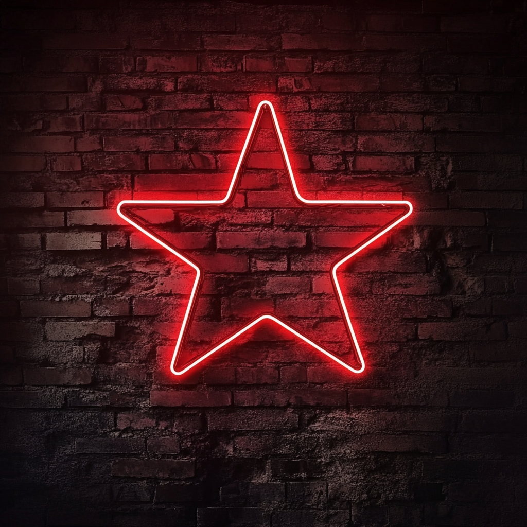 Falling Star - Red Neon Sign, 24 Inches