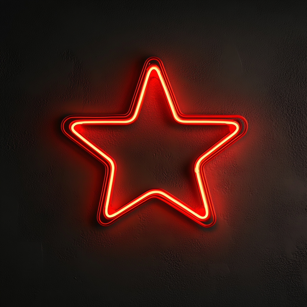 Falling Star - Red Neon Sign, 18 Inches