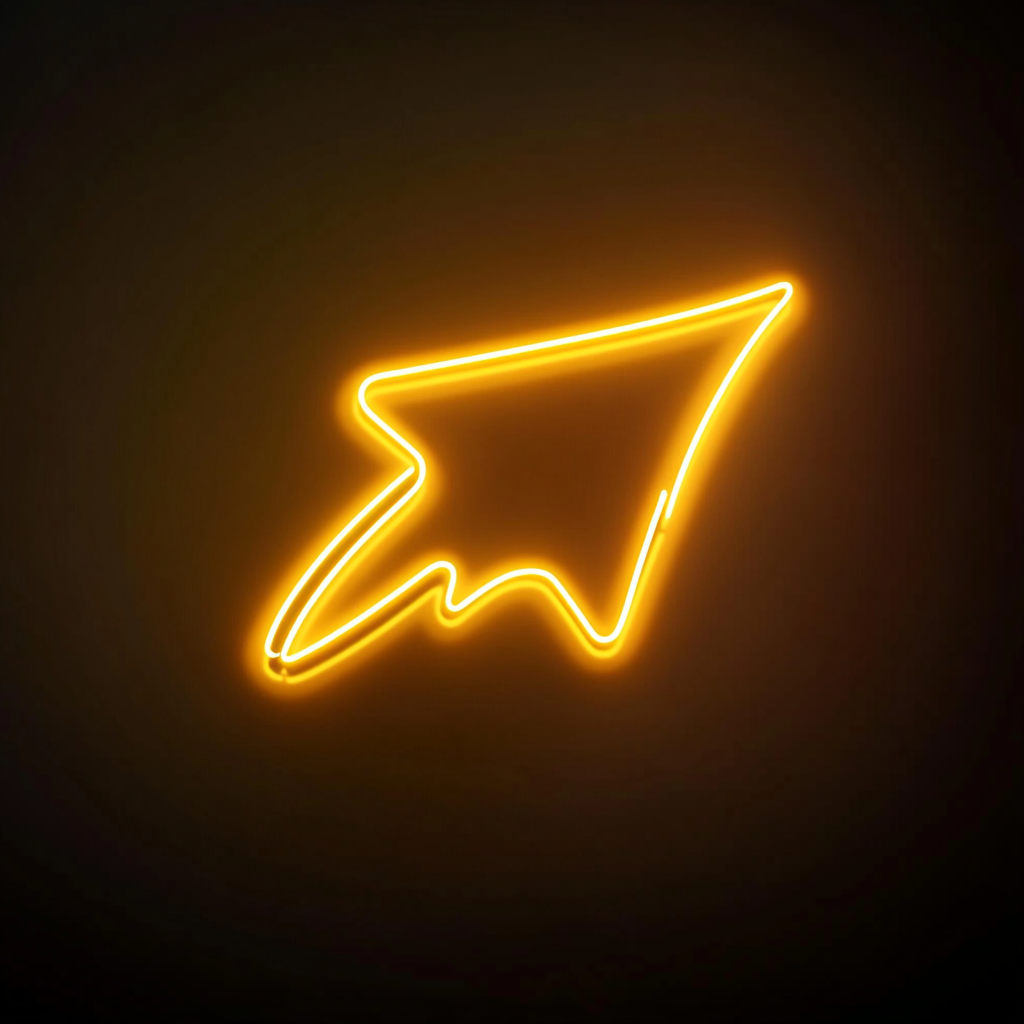 Falling Star - Yellow Neon Sign, 24 Inches