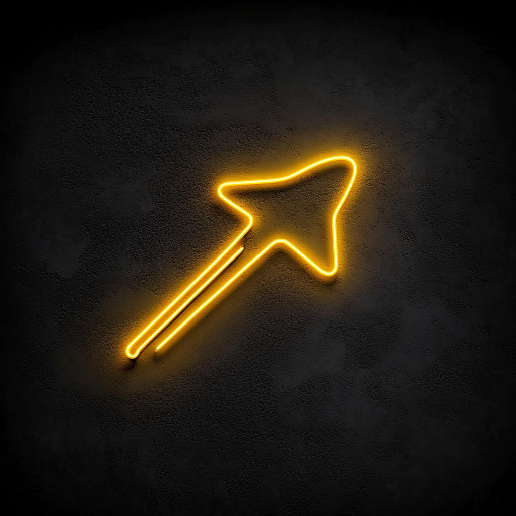 Falling Star - Yellow Neon Sign, 18 Inches