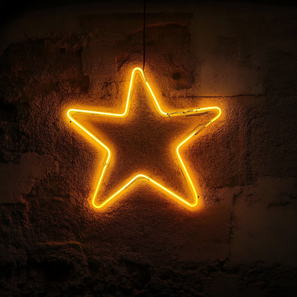 Falling Star - Yellow Neon Sign, 18 Inches