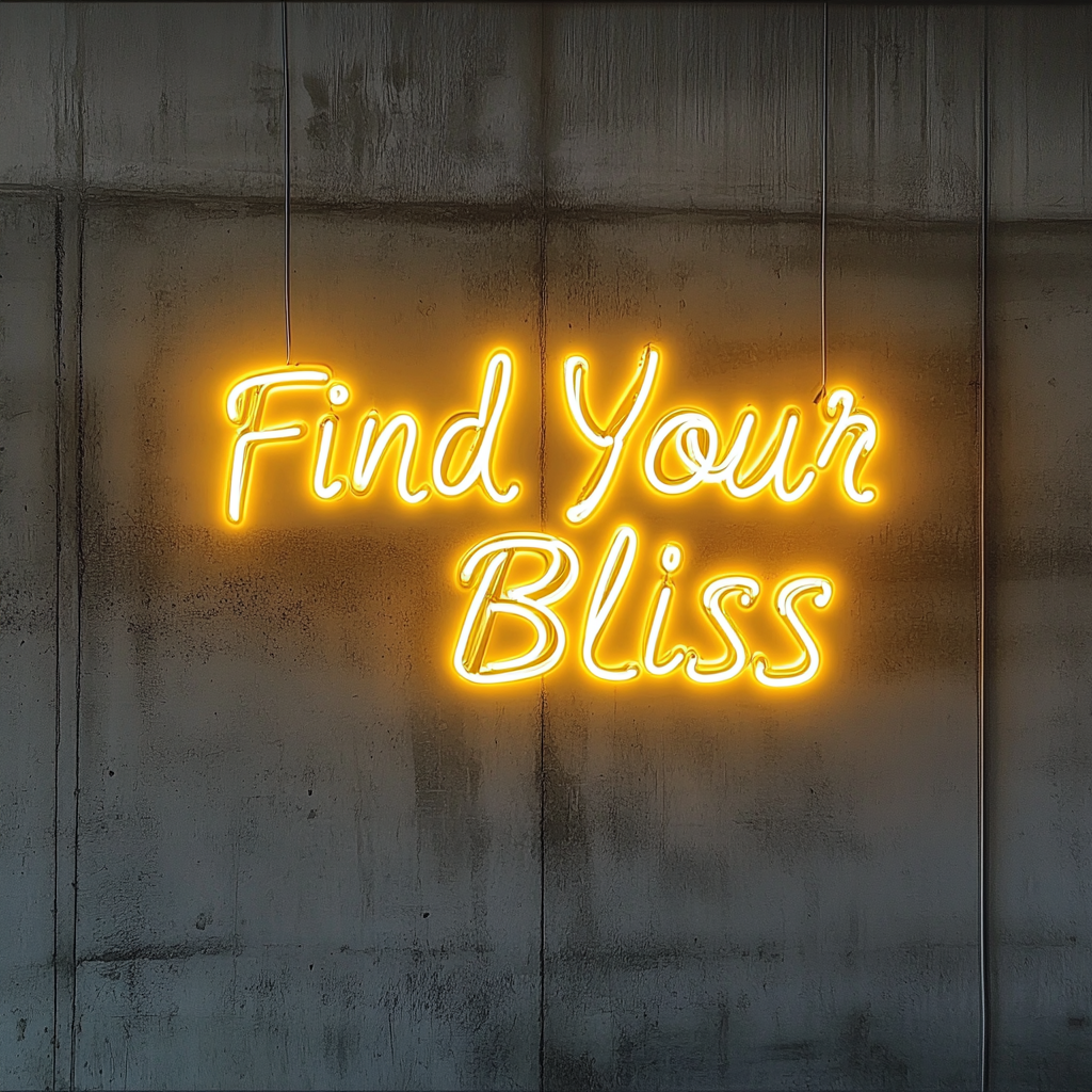 Find Your Bliss - Yellow Neon Sign, 24 Inches