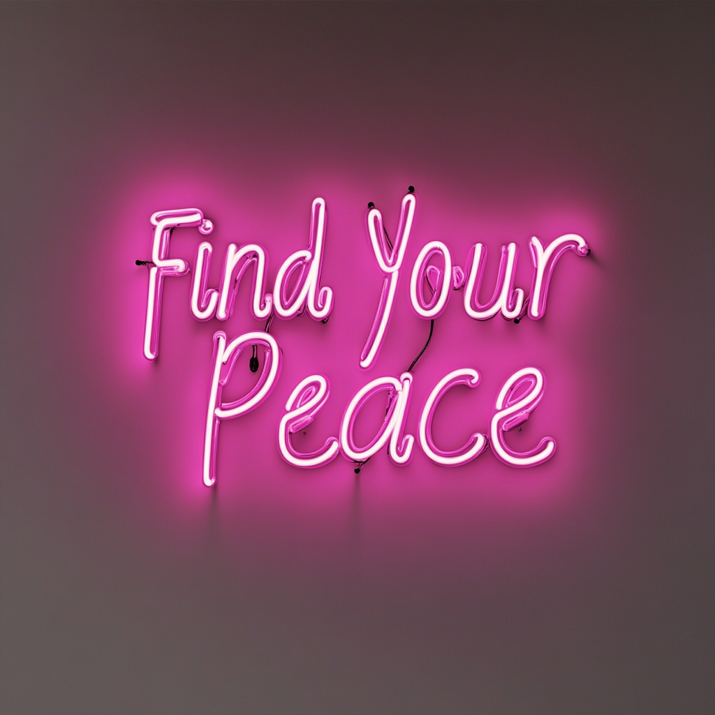 Find Your Peace - Pink Neon Sign, 18 Inches