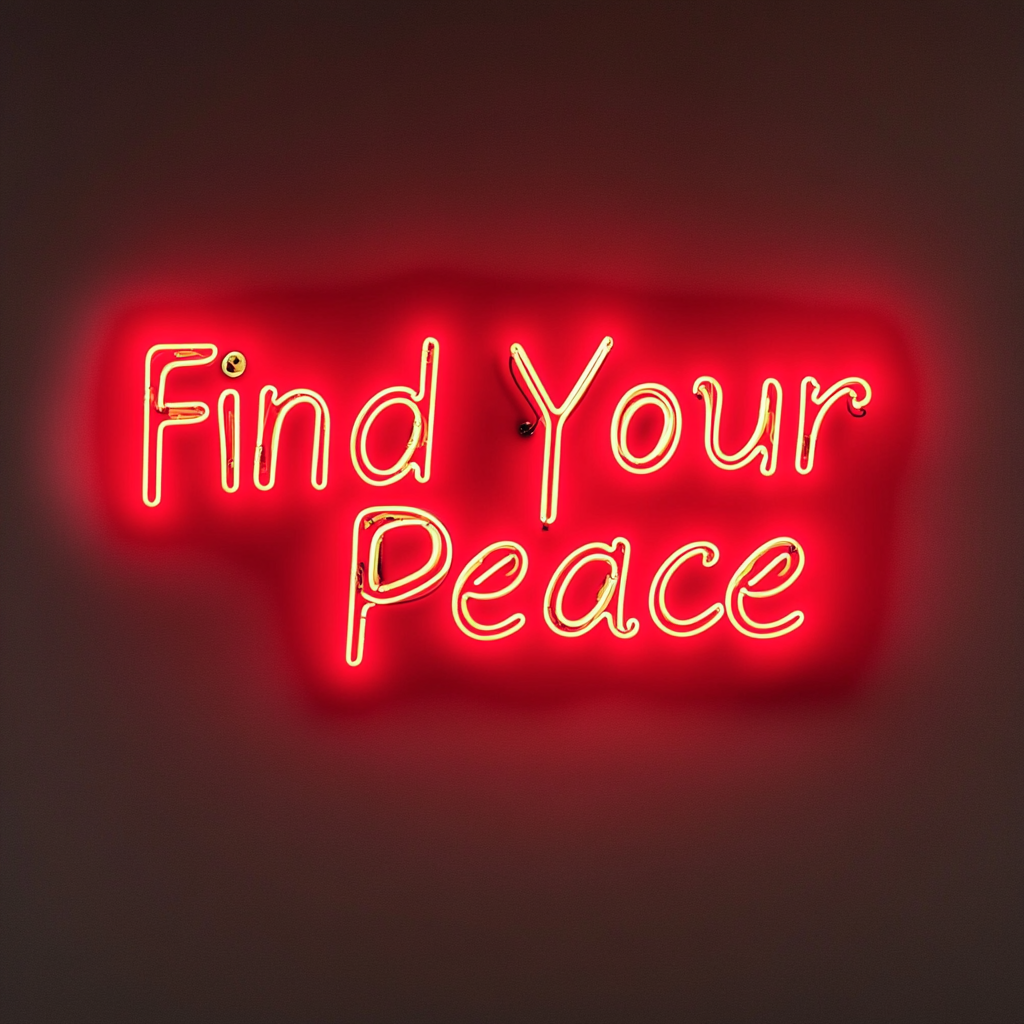 Find Your Peace - Red Neon Sign, 18 Inches
