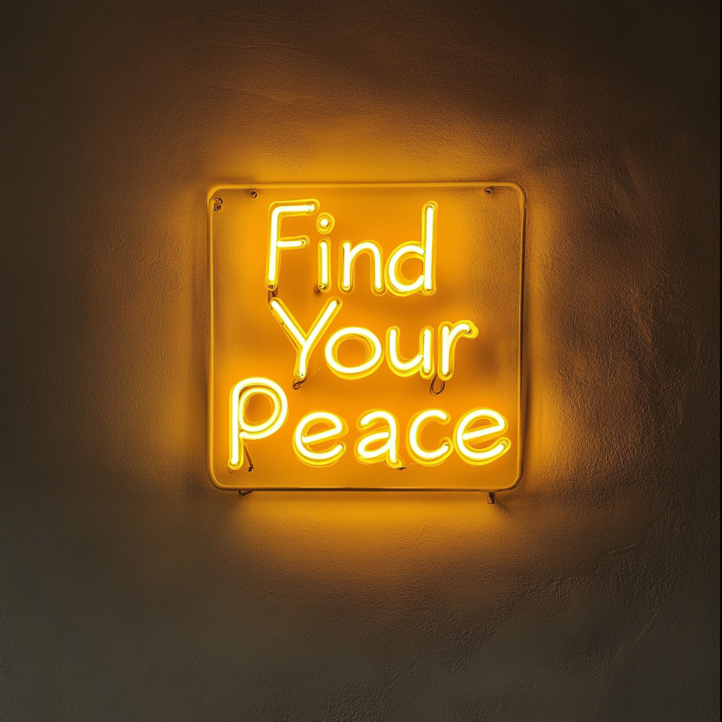 Find Your Peace - Yellow Neon Sign, 18 Inches