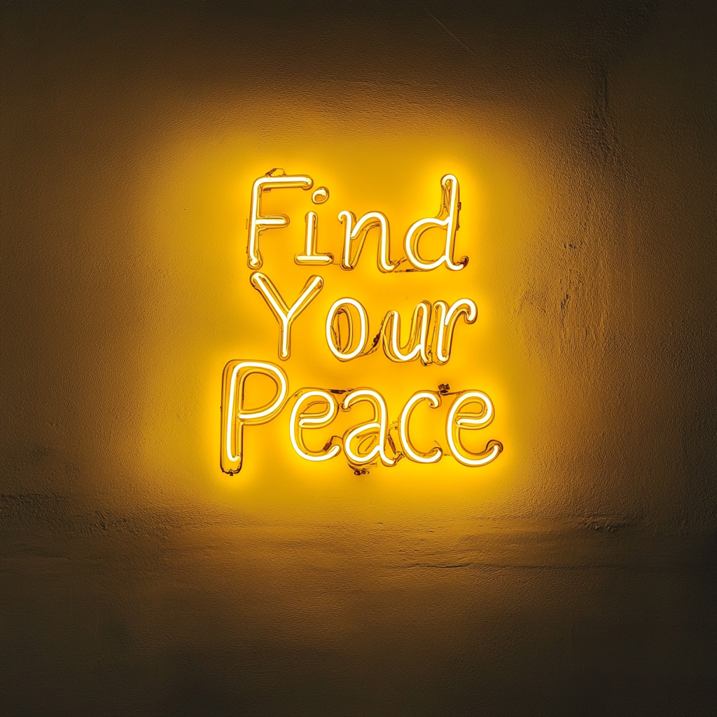 Find Your Peace - Yellow Neon Sign, 18 Inches