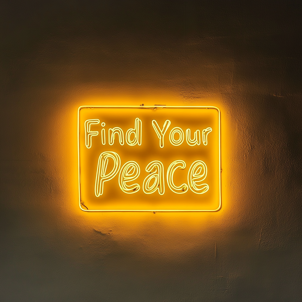 Find Your Peace - Yellow Neon Sign, 24 Inches