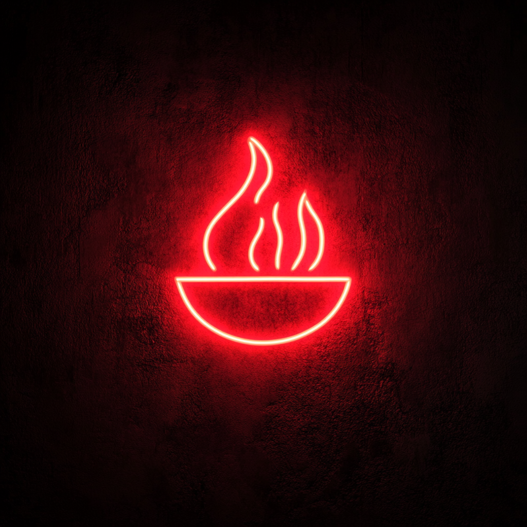 Fire Pit - Red Neon Sign, 24 Inches