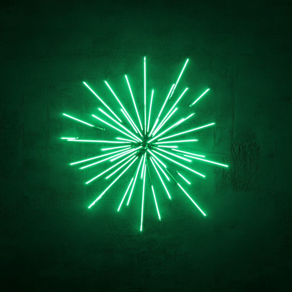 Firework Burst - Green Neon Sign, 18 Inches