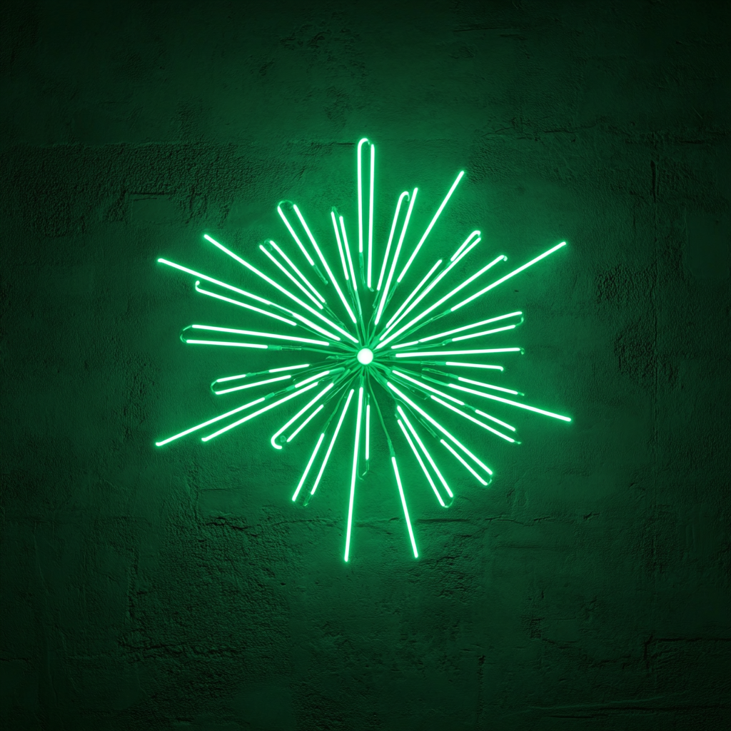 Firework Burst - Green Neon Sign, 18 Inches