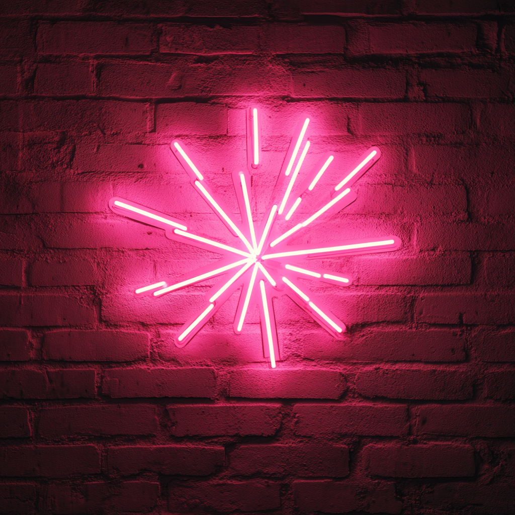 Firework Burst - Pink Neon Sign, 18 Inches