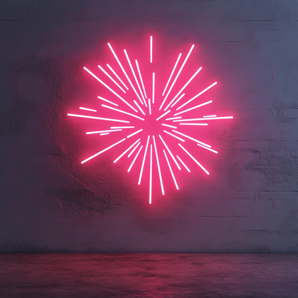 Firework Burst - Pink Neon Sign, 18 Inches