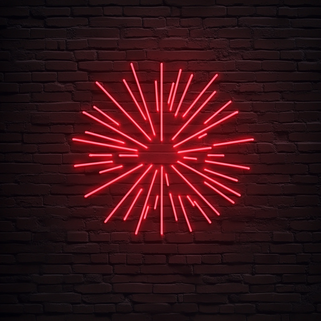 Firework Burst - Red Neon Sign, 24 Inches