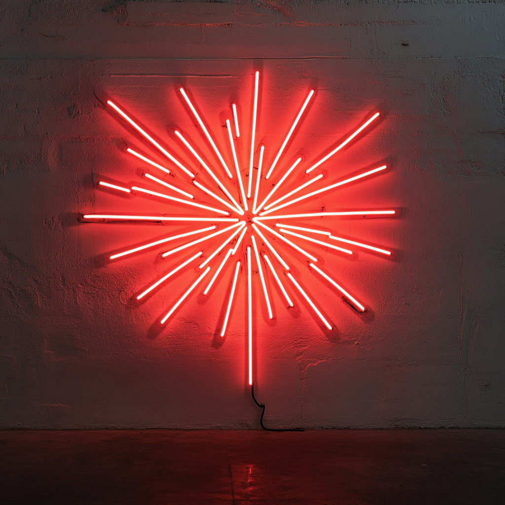 Firework Burst - Red Neon Sign, 24 Inches