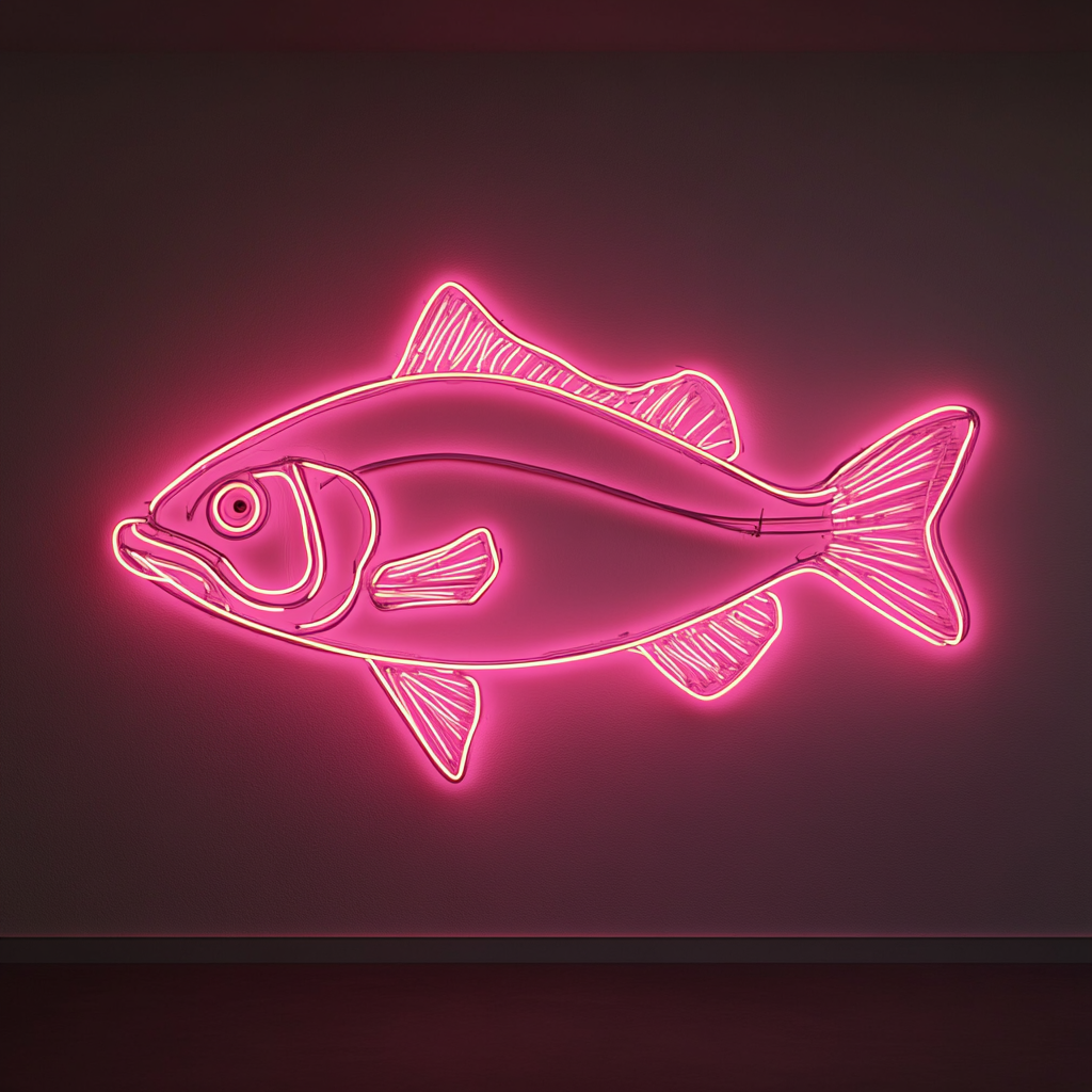 Fish - Pink Neon Sign, 18 Inches