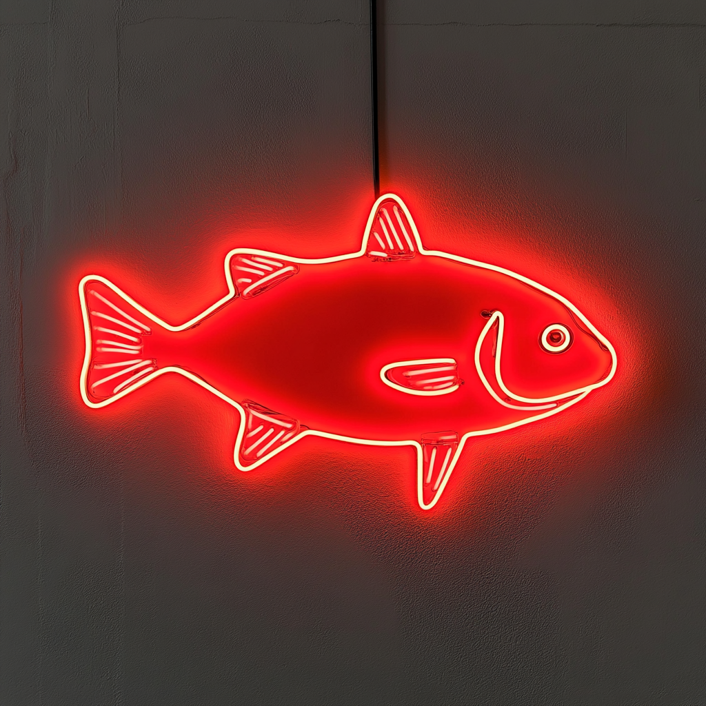 Fish - Red Neon Sign, 24 Inches