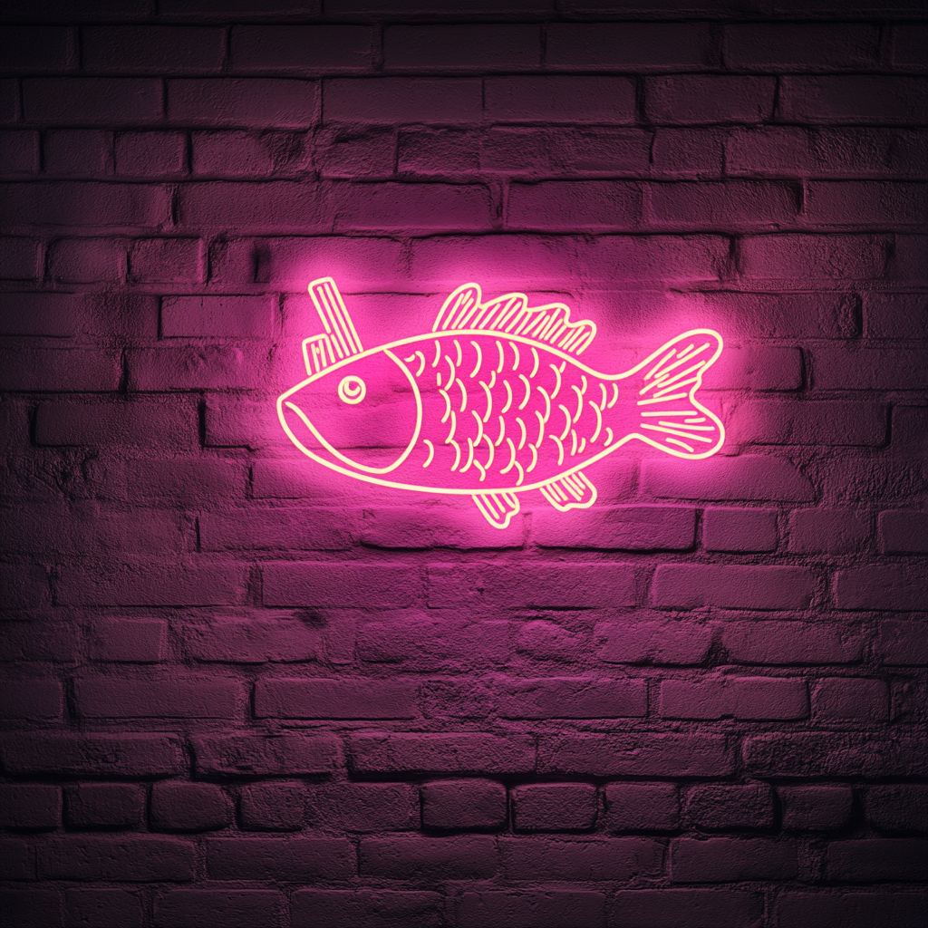 Fish and Chips - Pink Neon Sign, 24 Inches