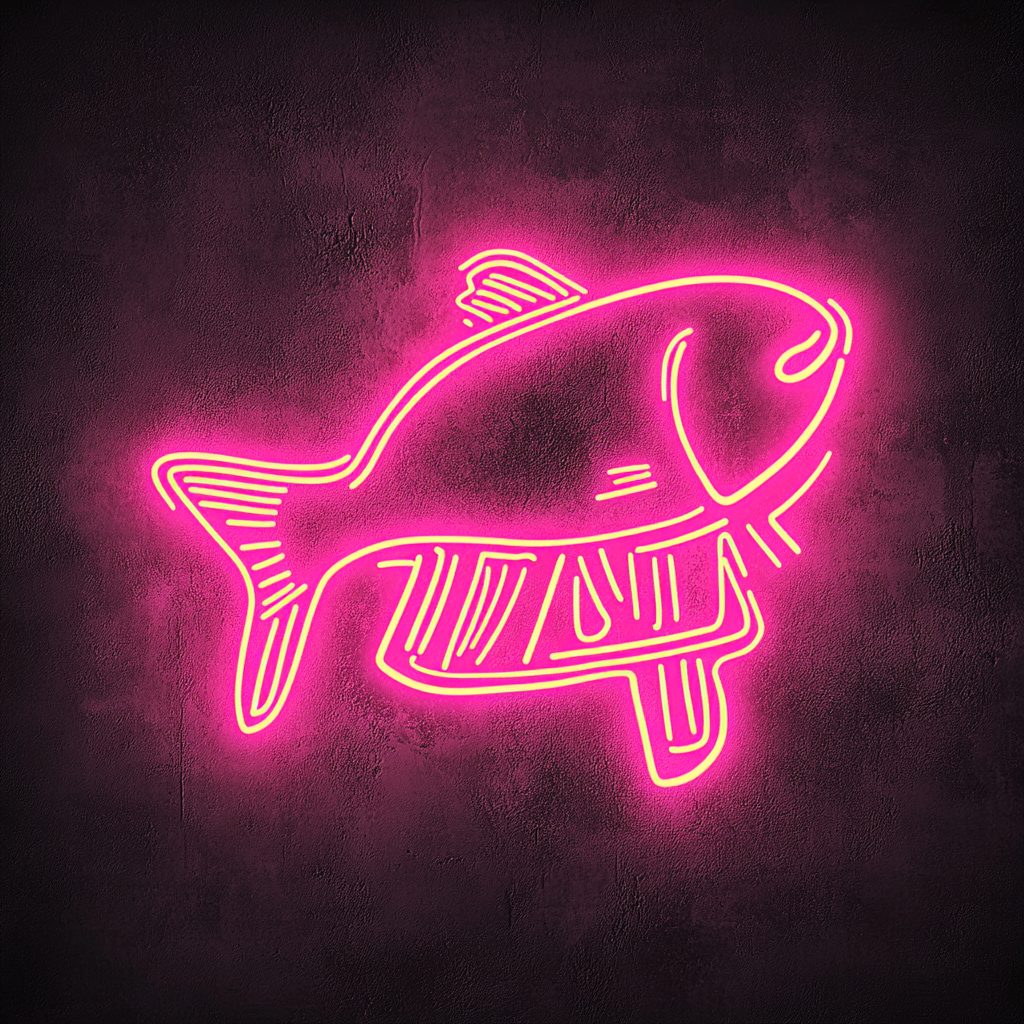 Fish and Chips - Pink Neon Sign, 18 Inches