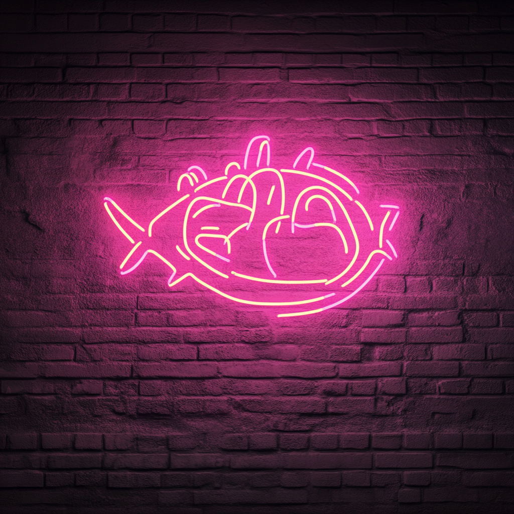Fish and Chips - Pink Neon Sign, 24 Inches