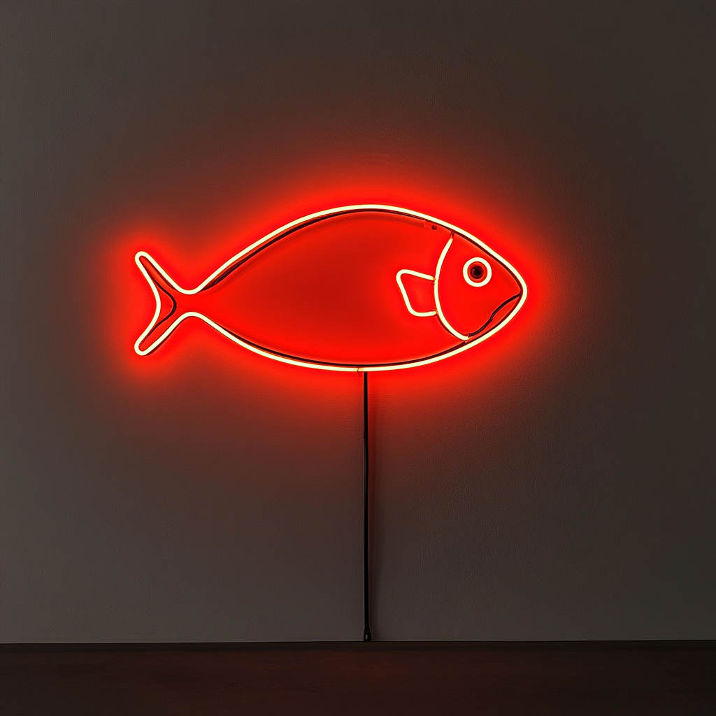 Fish Skewer - Red Neon Sign, 18 Inches