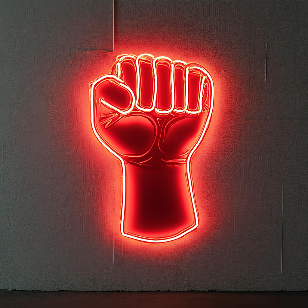 Fist - Red Neon Sign, 24 Inches