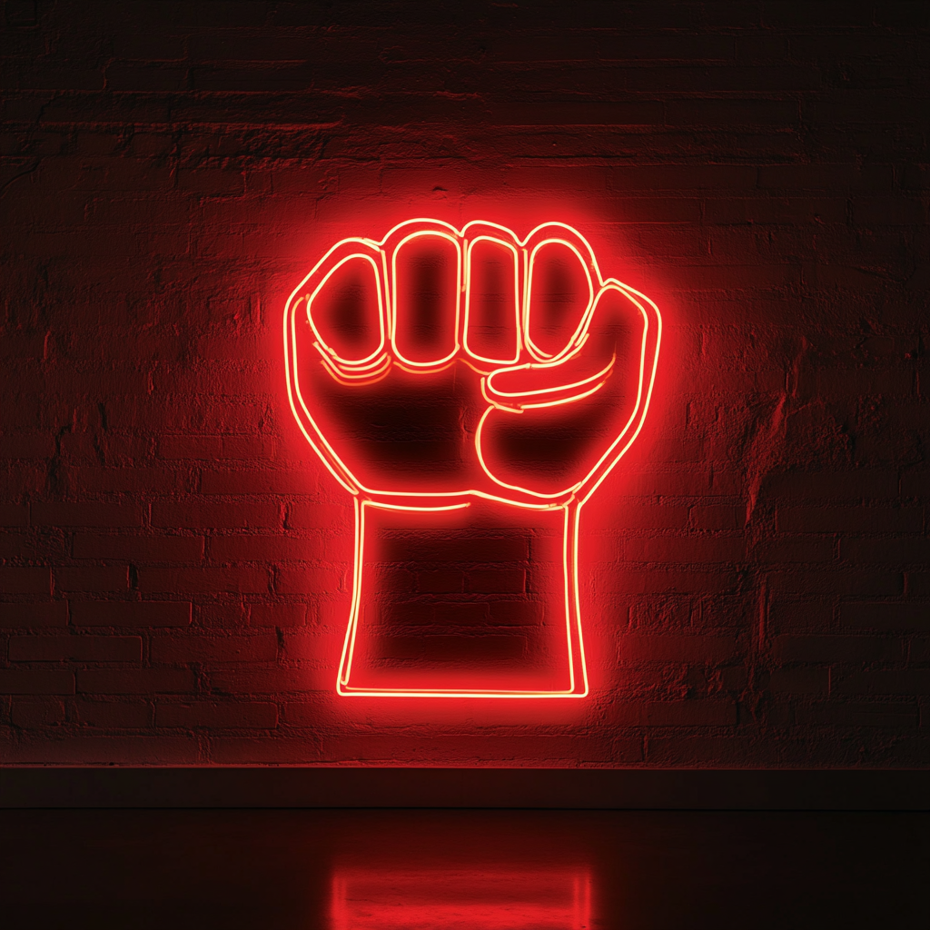 Fist - Red Neon Sign, 18 Inches