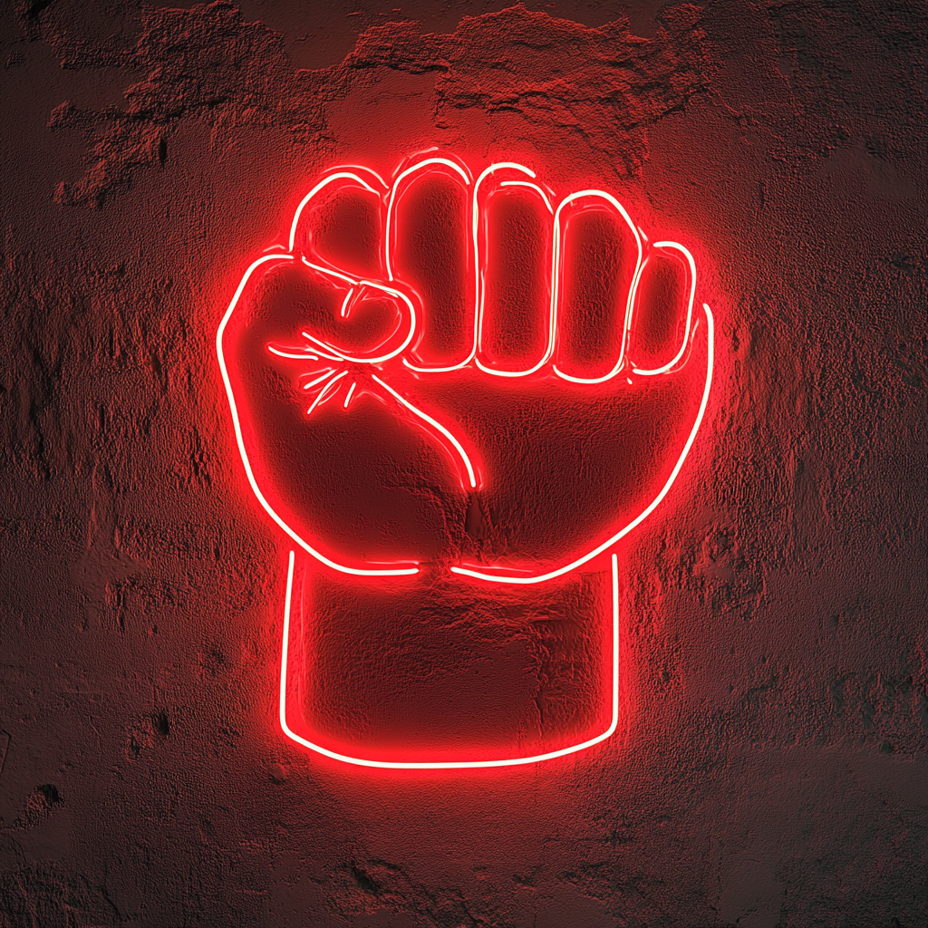 Fist - Red Neon Sign, 18 Inches