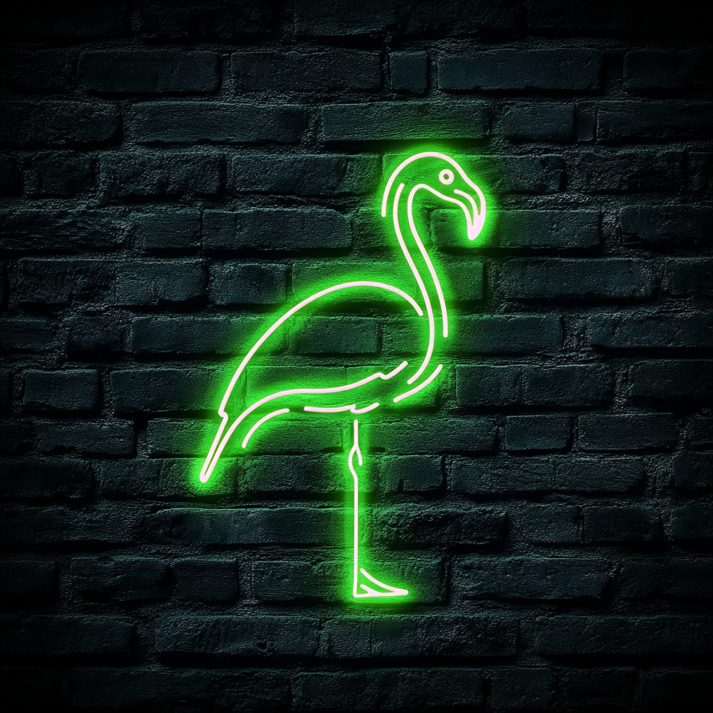 Flamingo - Green Neon Sign, 24 Inches