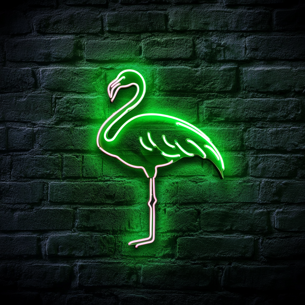 Flamingo - Green Neon Sign, 24 Inches