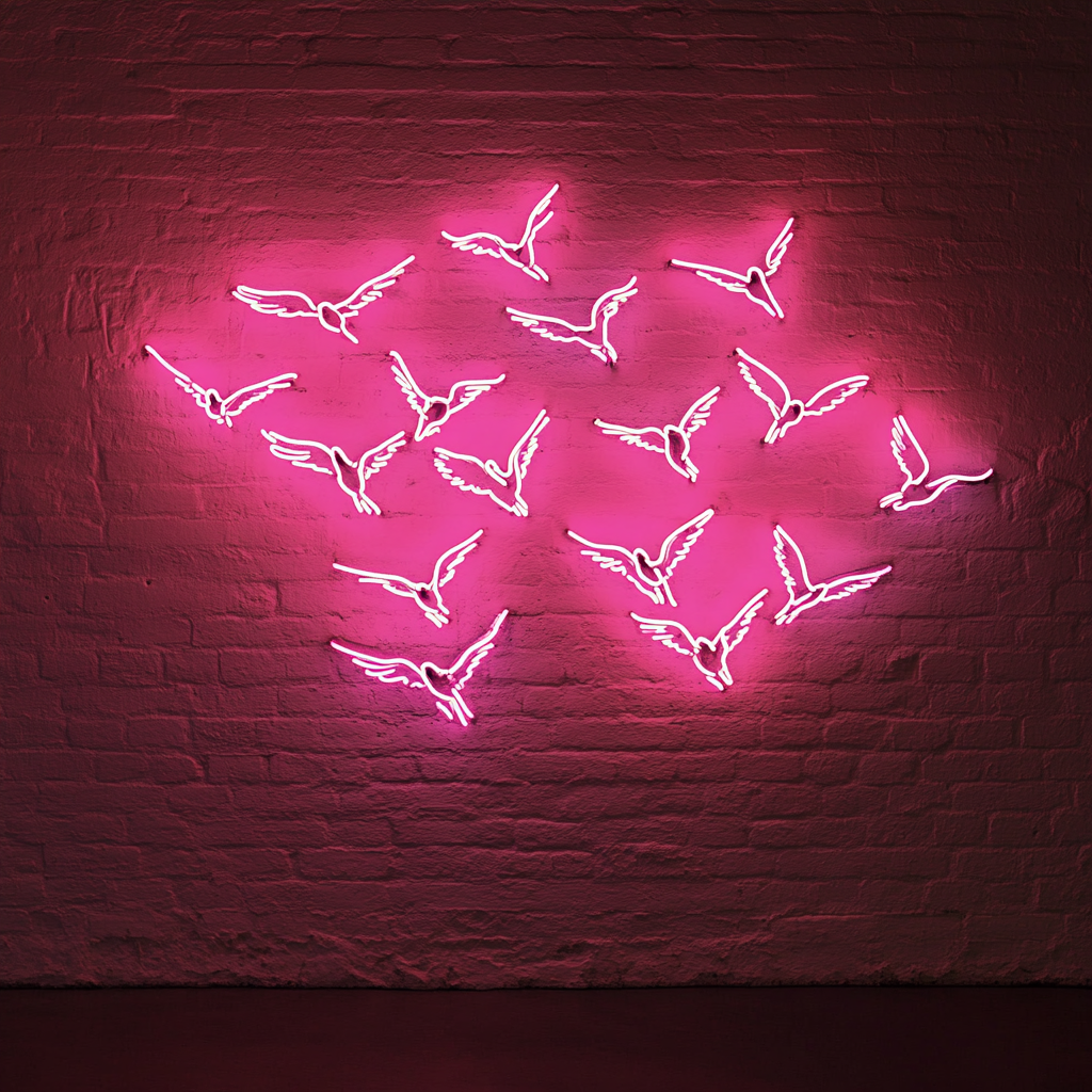 Flock of Birds - Pink Neon Sign, 24 Inches