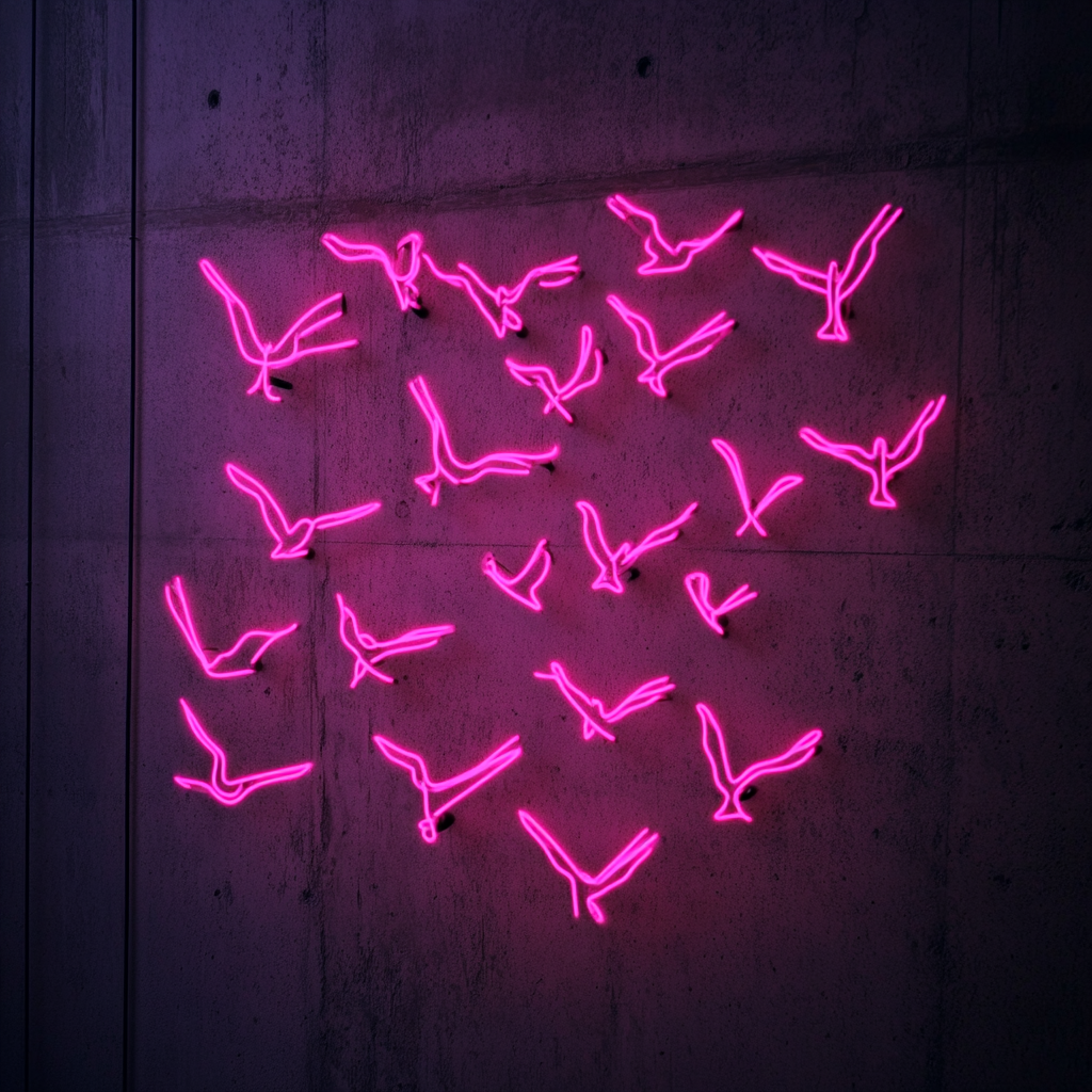 Flock of Birds - Pink Neon Sign, 24 Inches