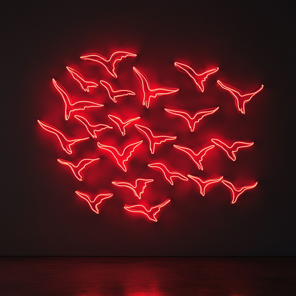 Flock of Birds - Red Neon Sign, 18 Inches