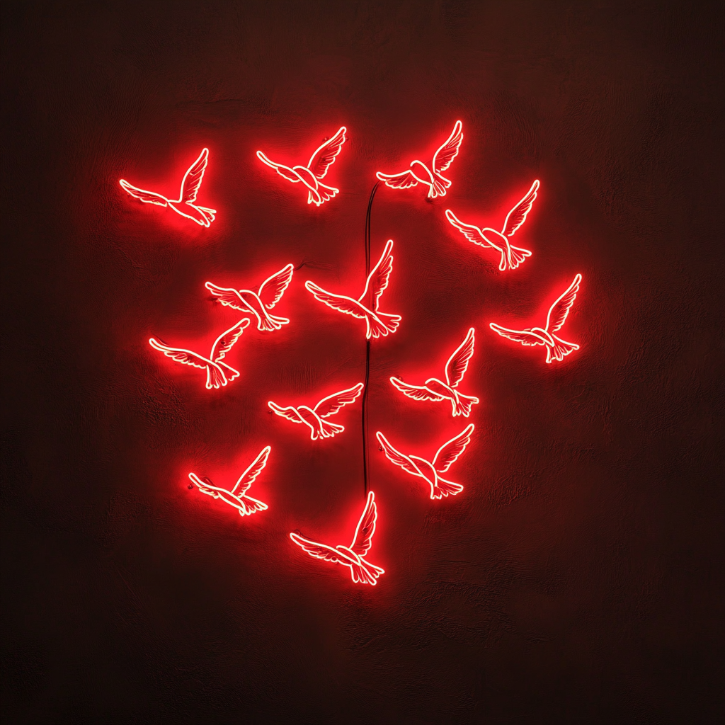 Flock of Birds - Red Neon Sign, 18 Inches