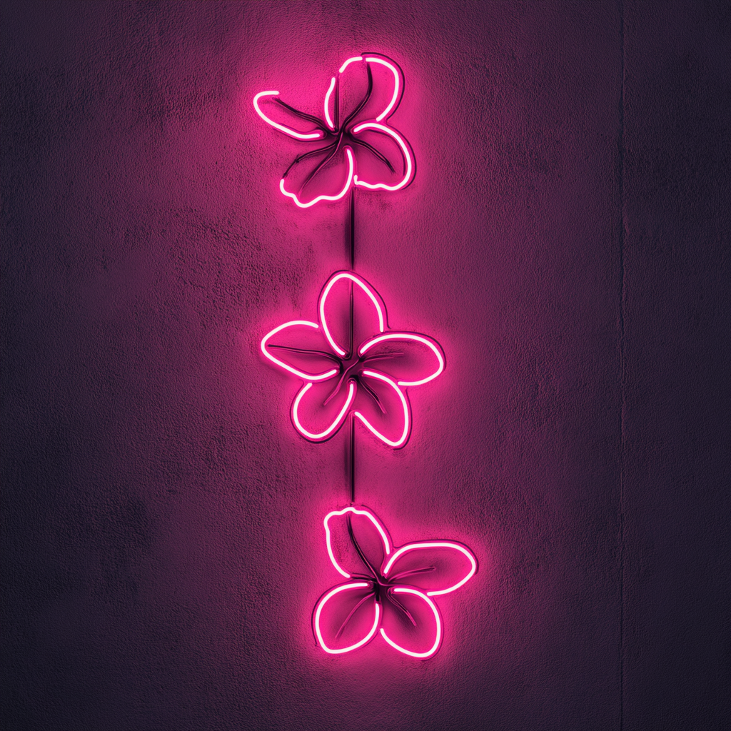 Flower Garland - Pink Neon Sign, 24 Inches