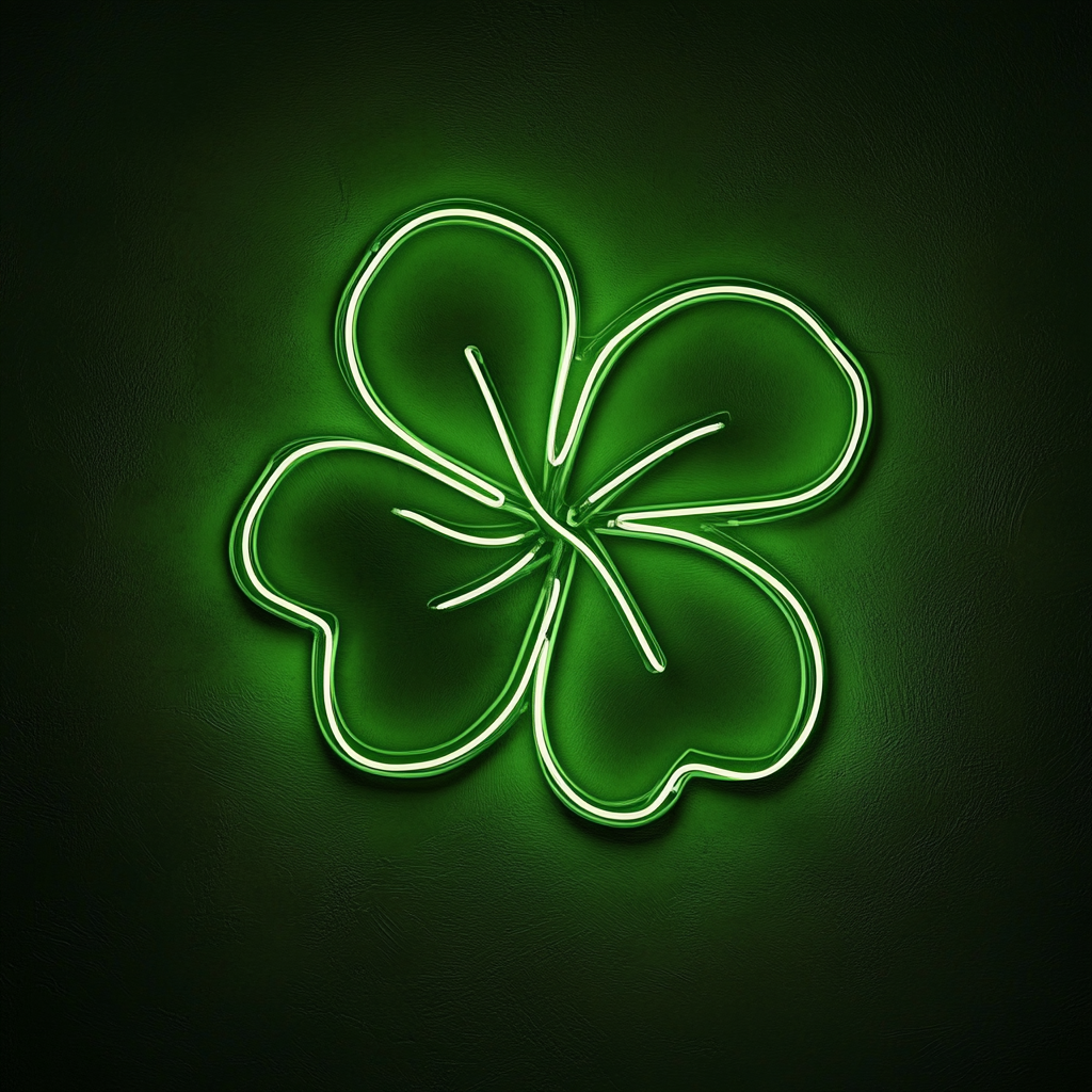 Flower Outline - Green Neon Sign, 24 Inches