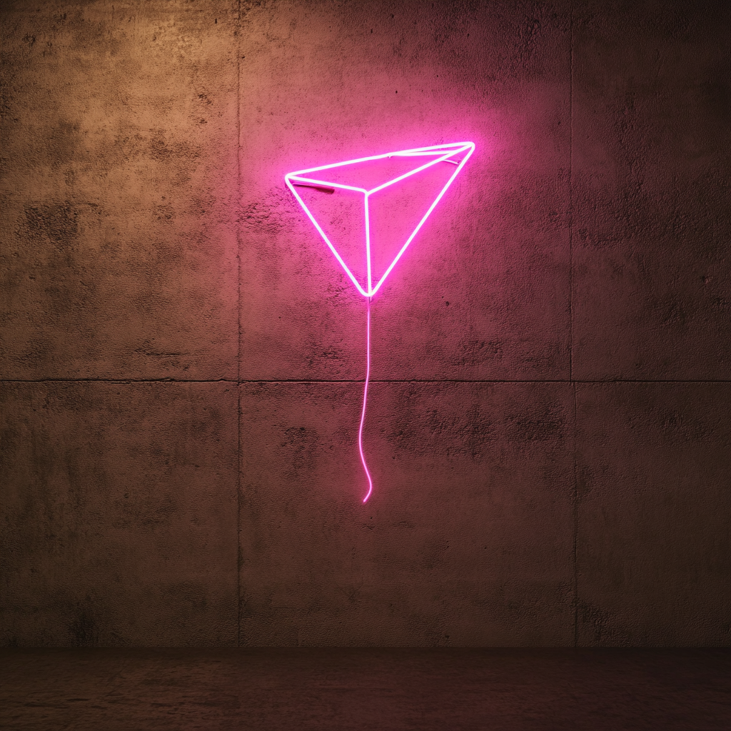 Flying Kite - Pink Neon Sign, 24 Inches
