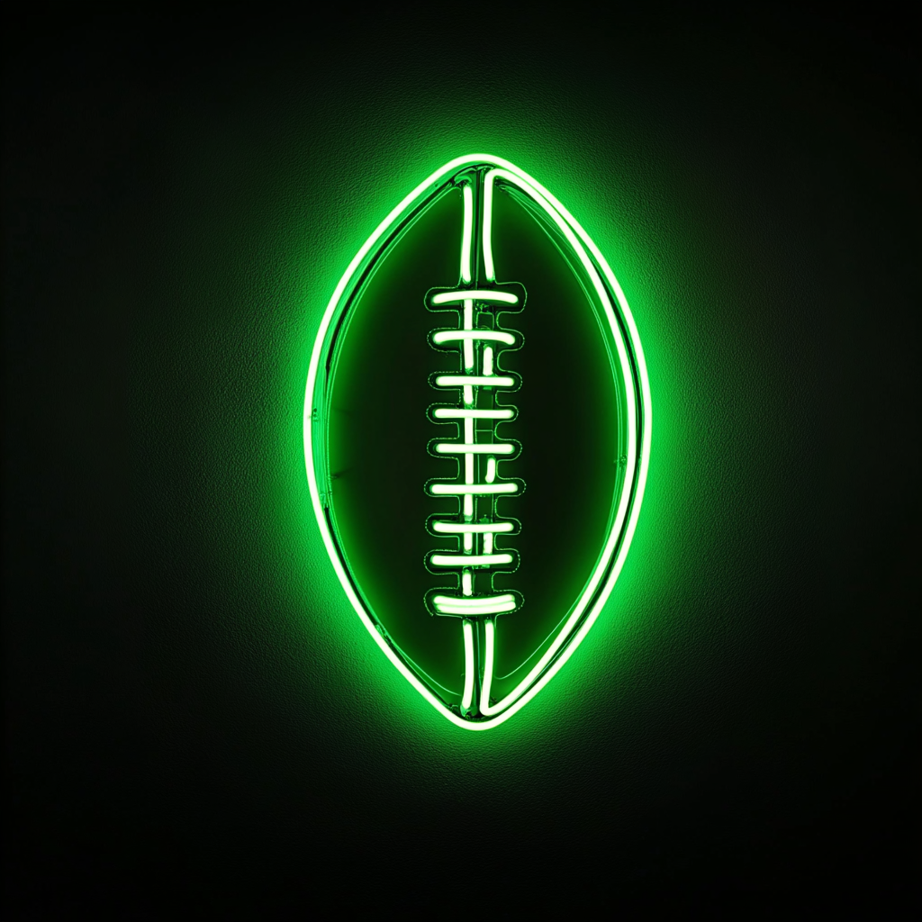 Football - Green Neon Sign, 18 Inches