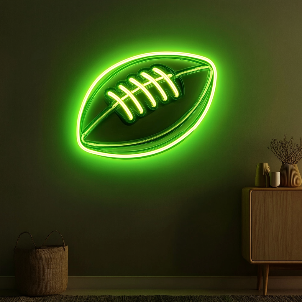 Football - Green Neon Sign, 18 Inches