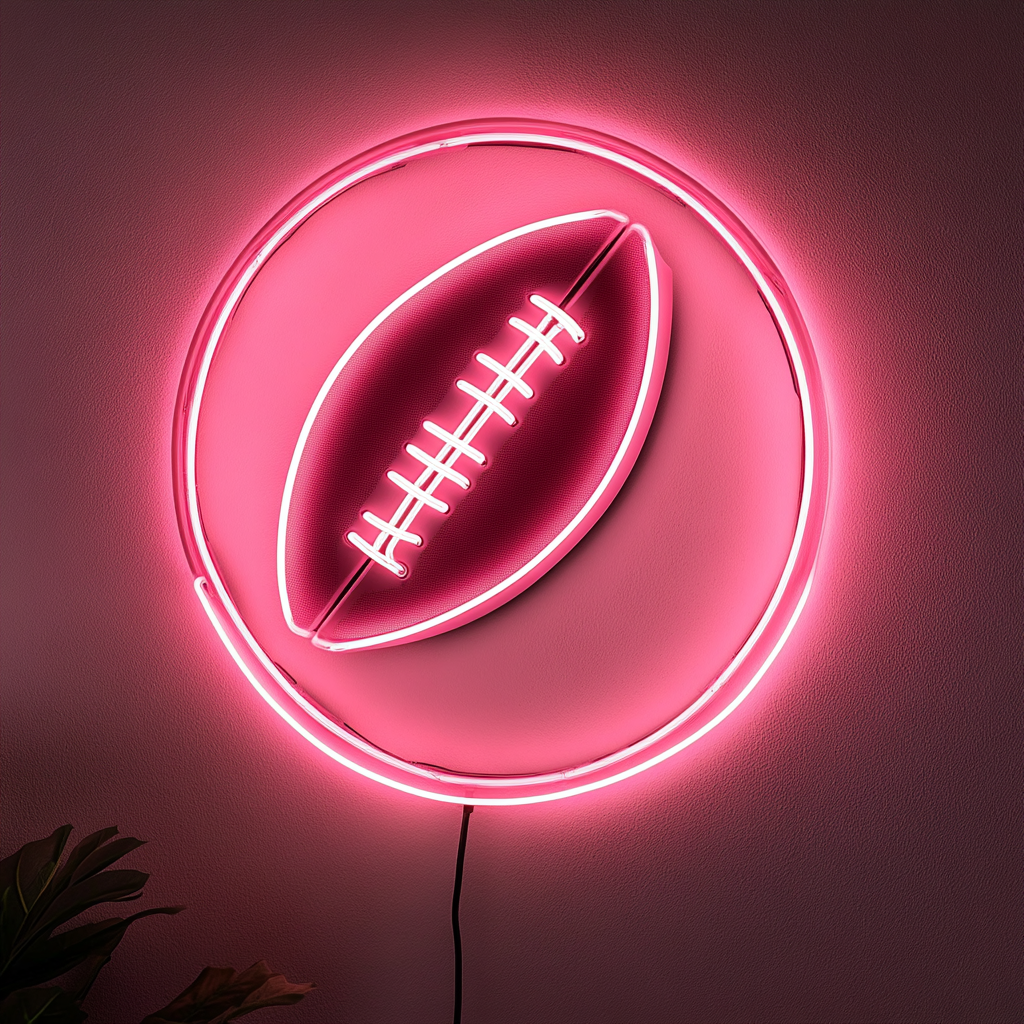 Football - Pink Neon Sign, 18 Inches