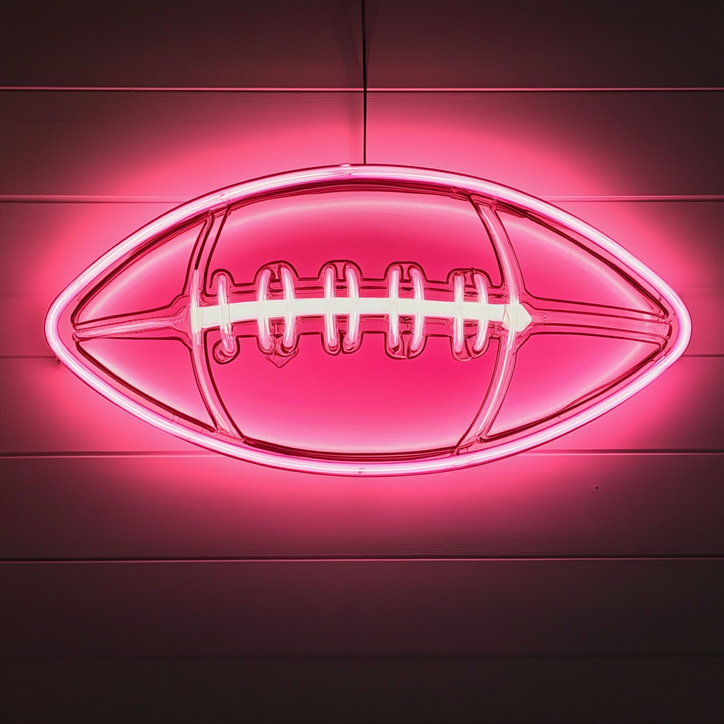 Football - Pink Neon Sign, 18 Inches