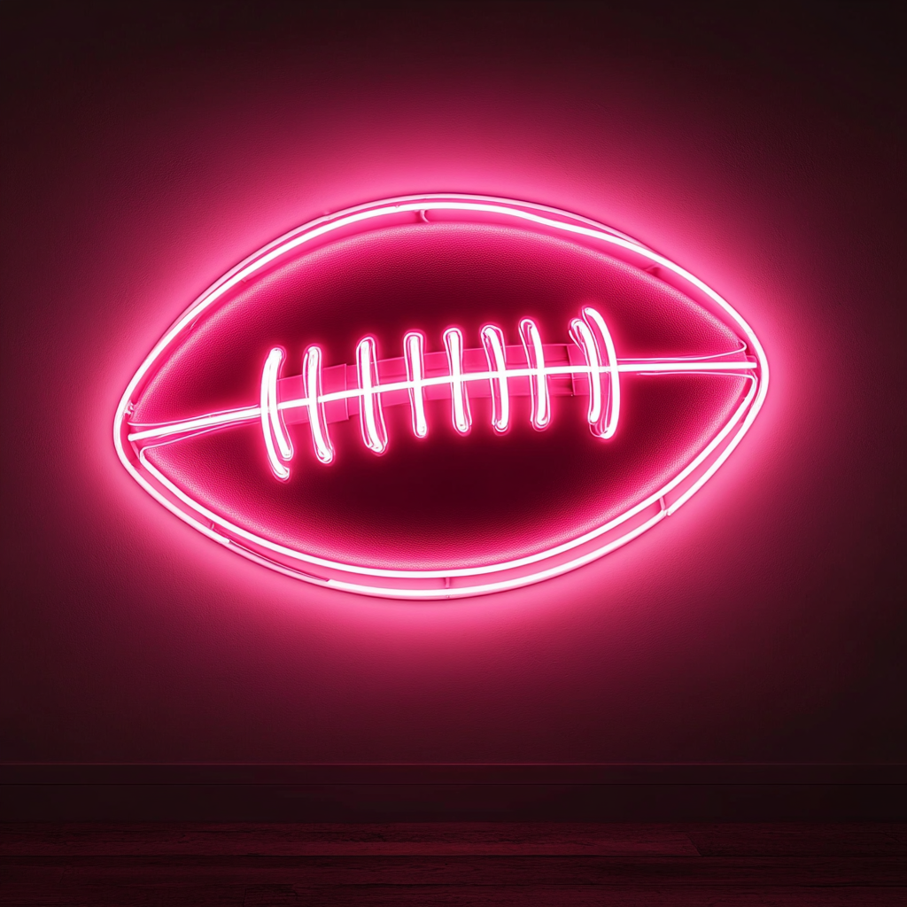 Football - Pink Neon Sign, 18 Inches