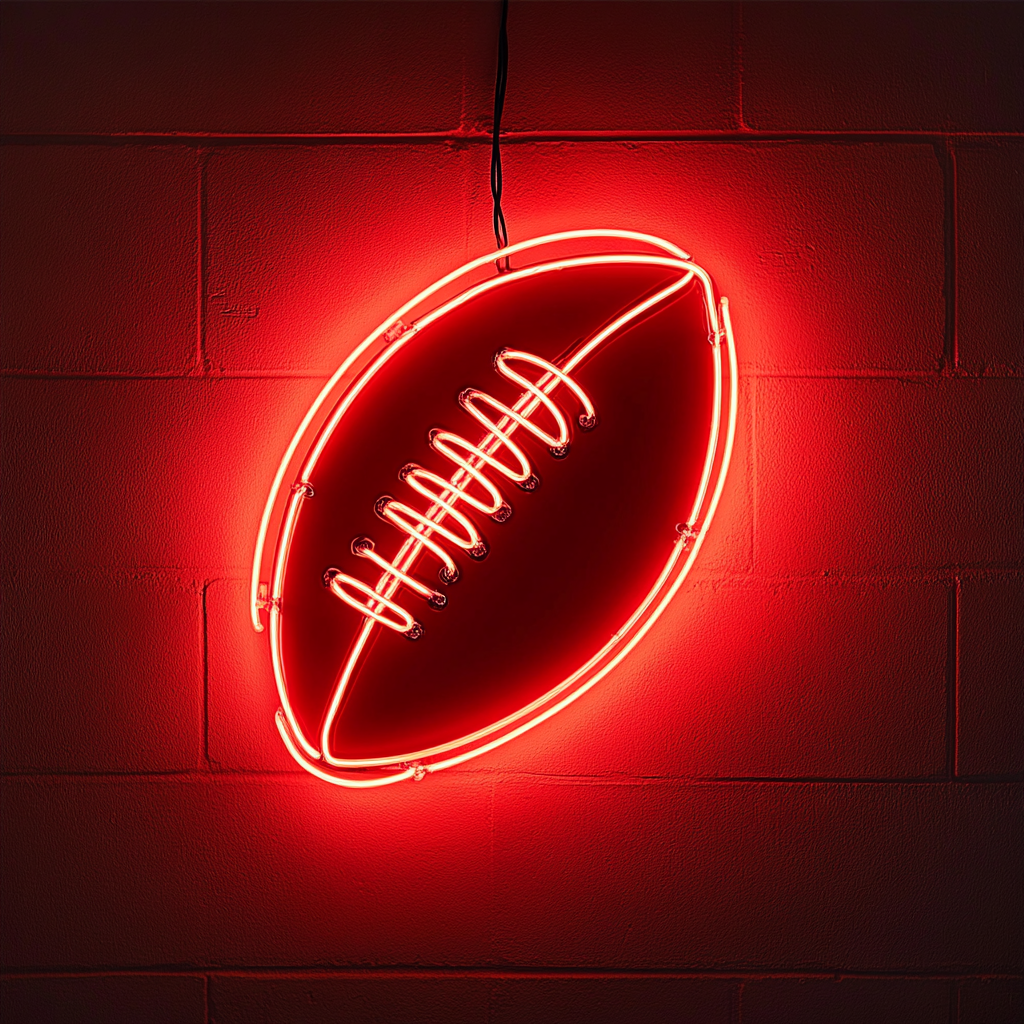 Football - Red Neon Sign, 24 Inches