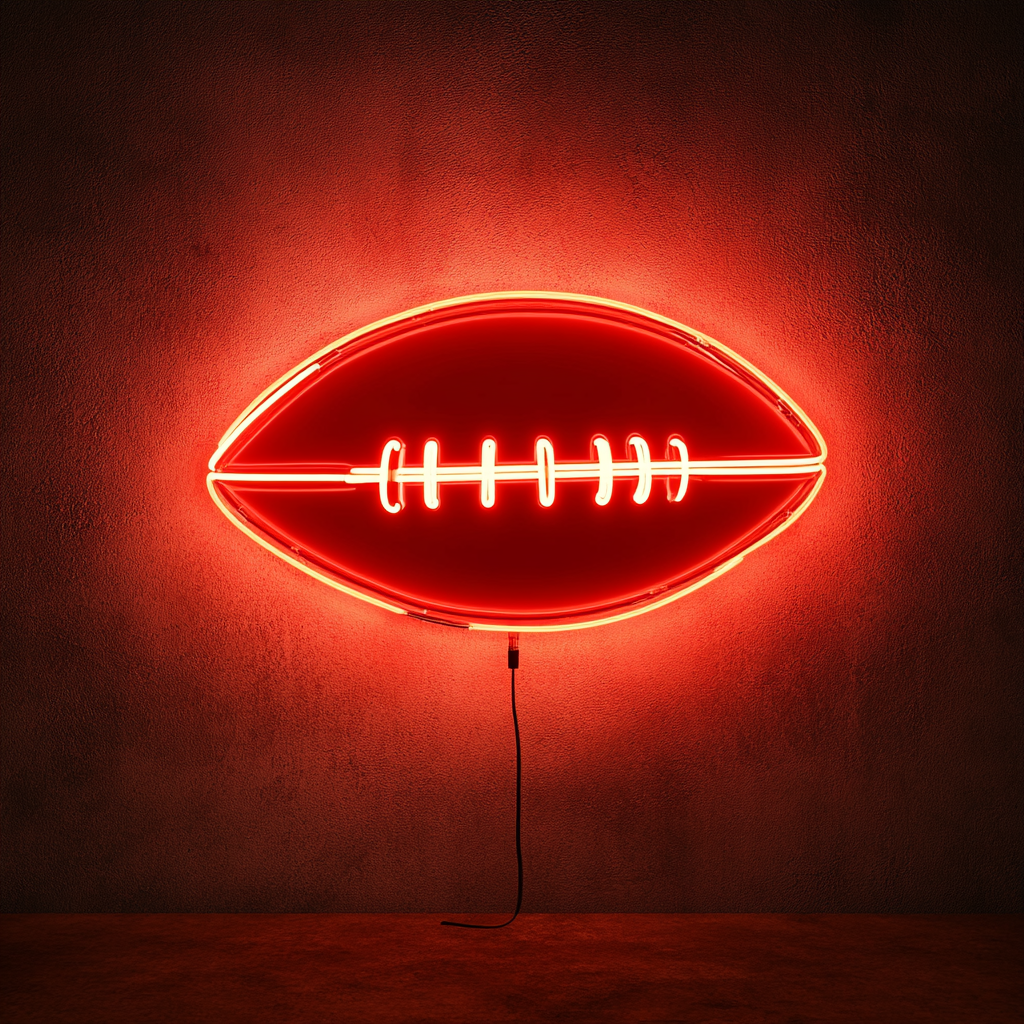 Football - Red Neon Sign, 18 Inches