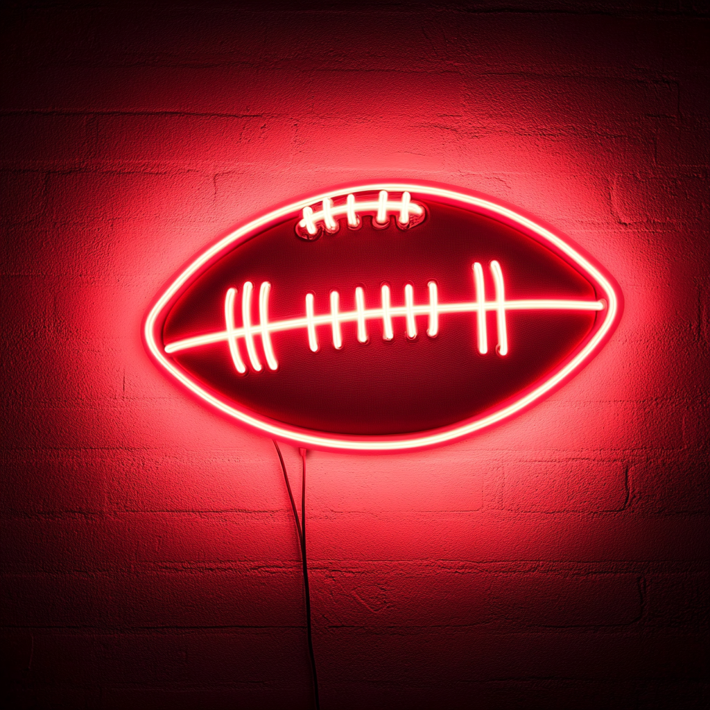 Football - Red Neon Sign, 18 Inches