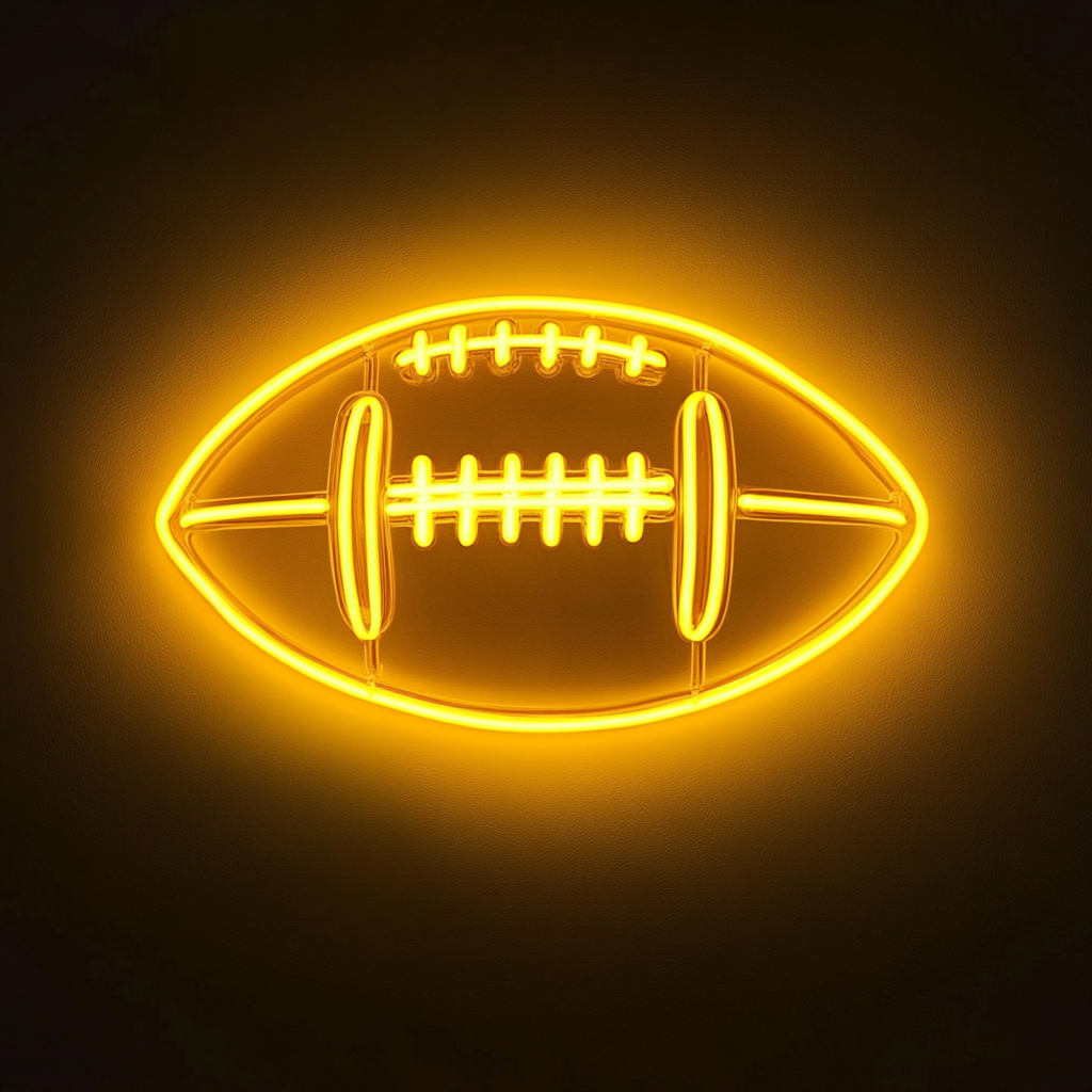 Football - Yellow Neon Sign, 18 Inches