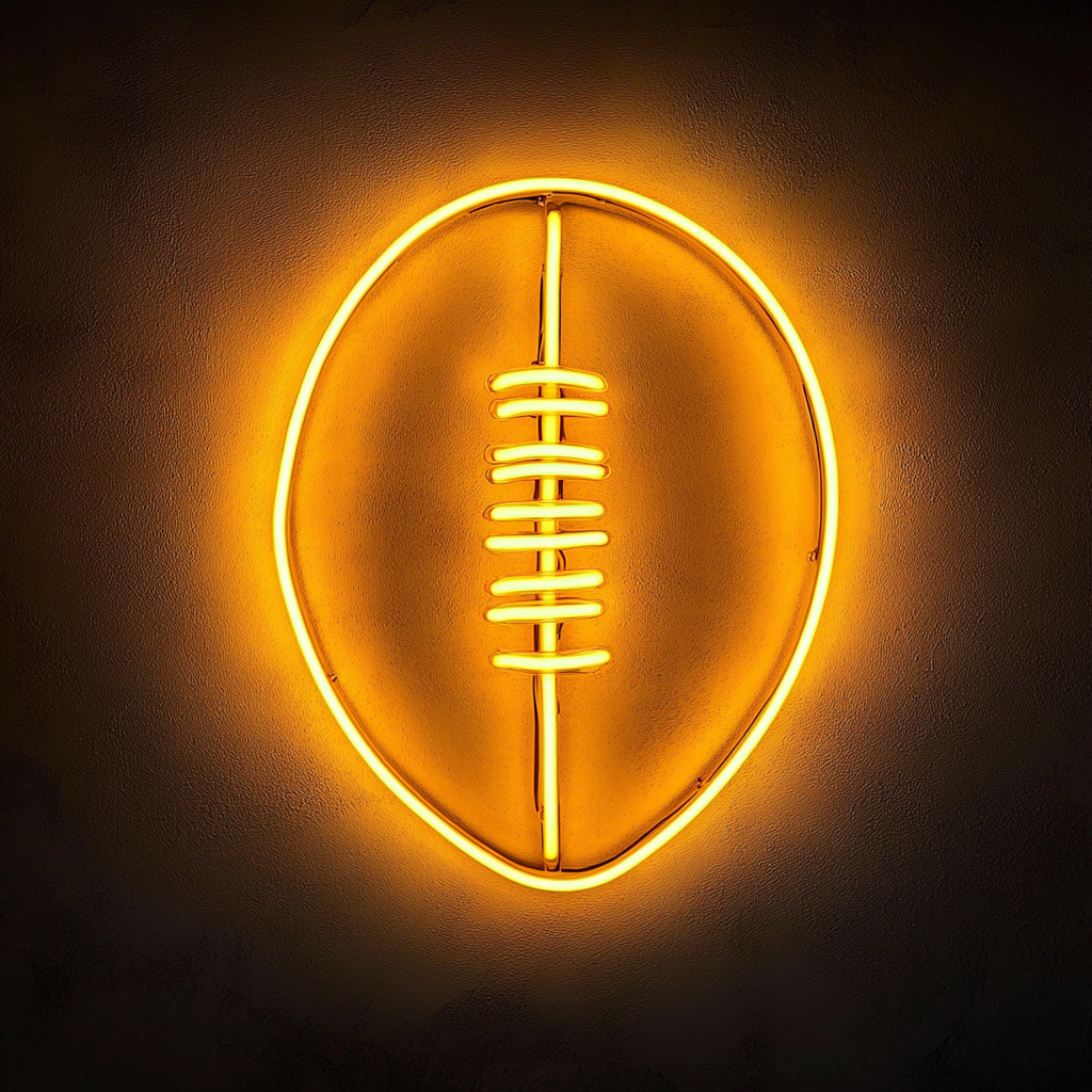 Football - Yellow Neon Sign, 18 Inches