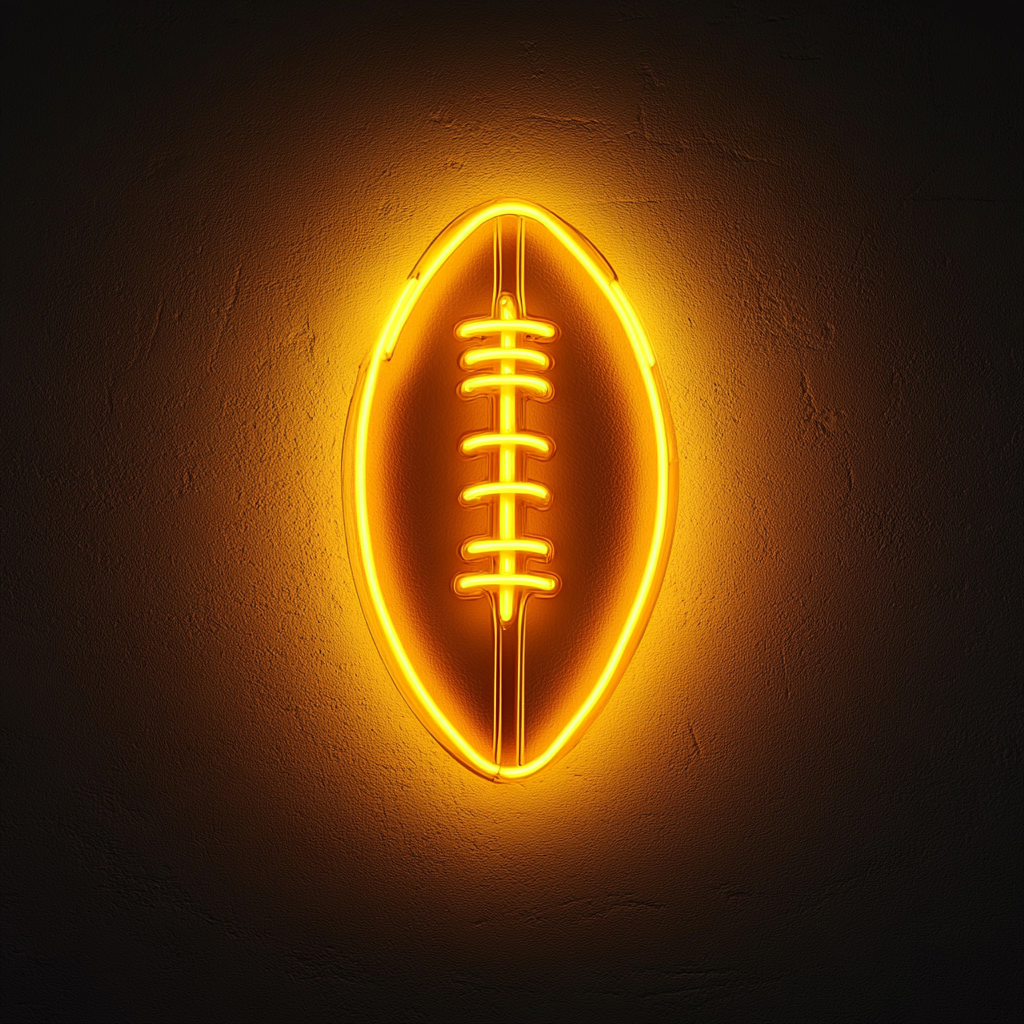 Football - Yellow Neon Sign, 18 Inches