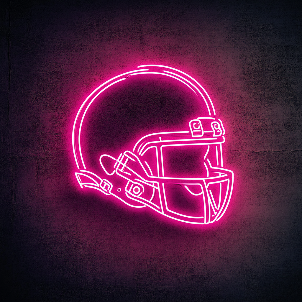 Football Helmet - Pink Neon Sign, 24 Inches